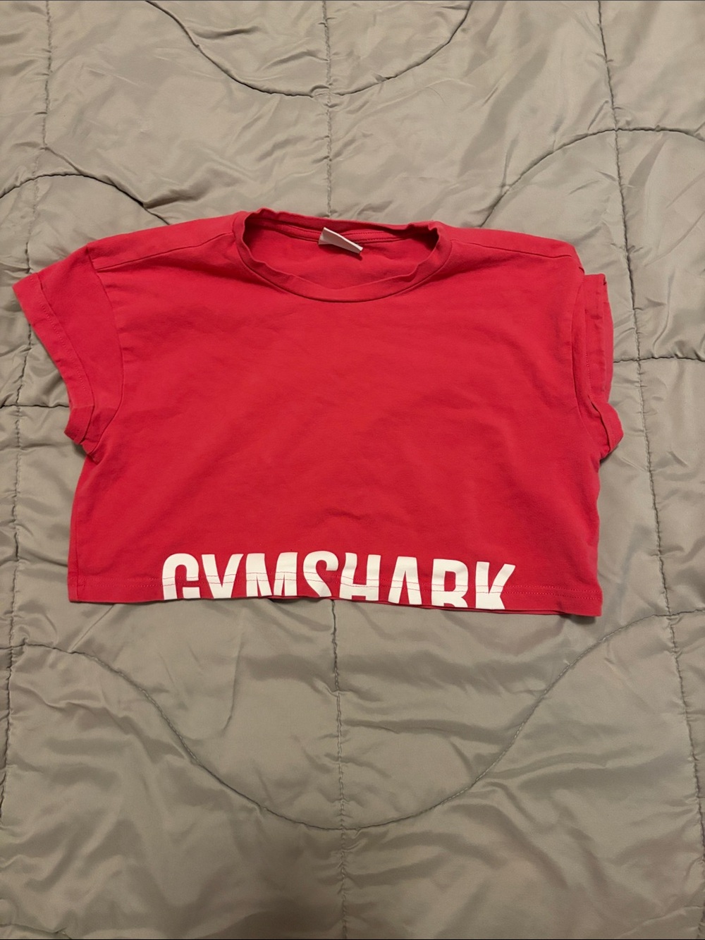 Gymshark Kids Red Cropped Tee with Logo